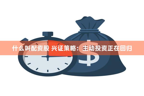 什么叫配资股 兴证策略：主动投资正在回归